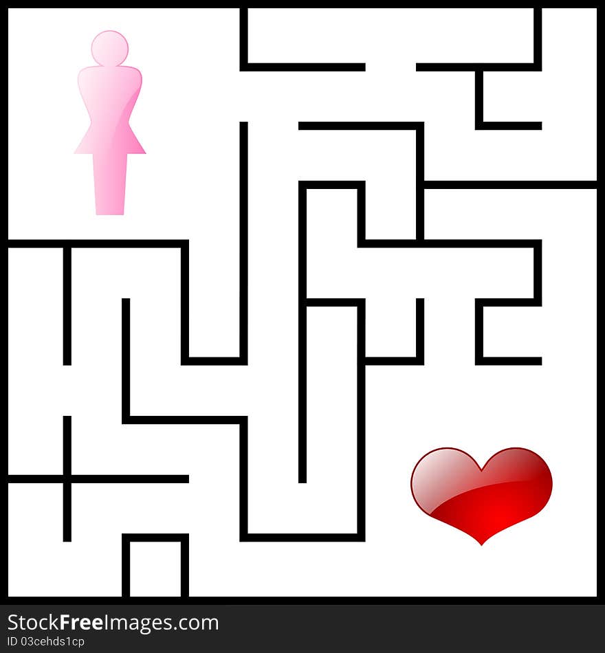 Female And Heart Labyrinth