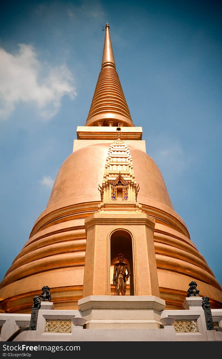 Gold pagoda in a temple of bangkok,thailand