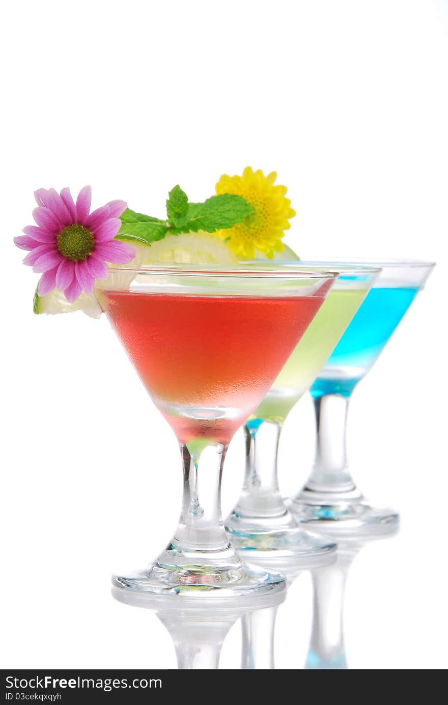 Tropical summer martini Cocktails row