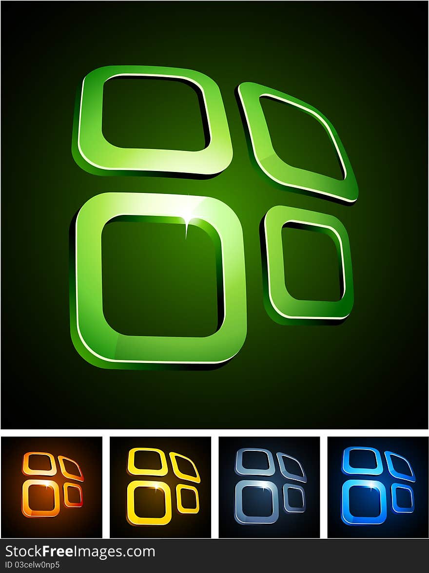 Vector illustration of shiny symbols. Vector illustration of shiny symbols.