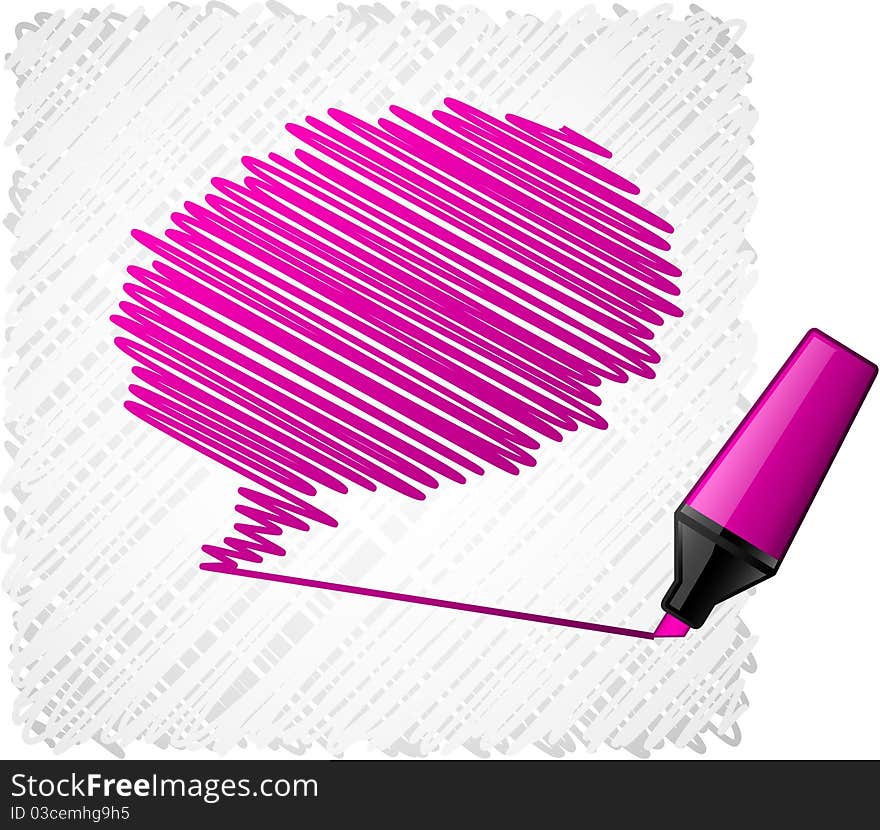 Scribbled magenta speech symbol. Vector EPS8. Scribbled magenta speech symbol. Vector EPS8.