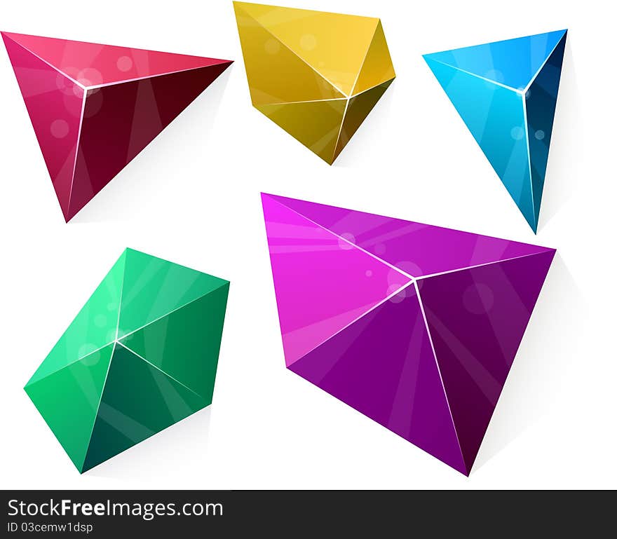 Color variation of Polygonal vivid pyramid. Vector EPS8. Color variation of Polygonal vivid pyramid. Vector EPS8.