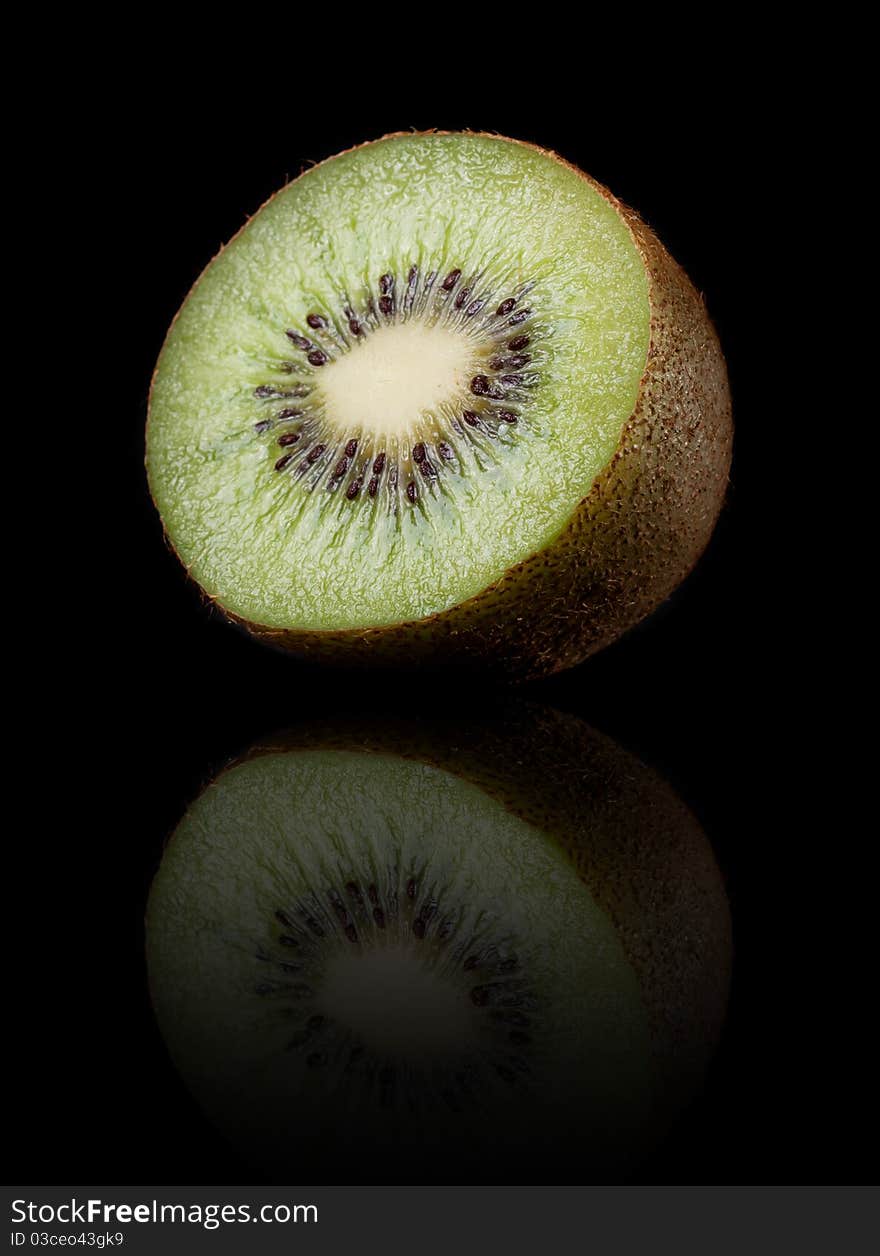 Kiwi on black