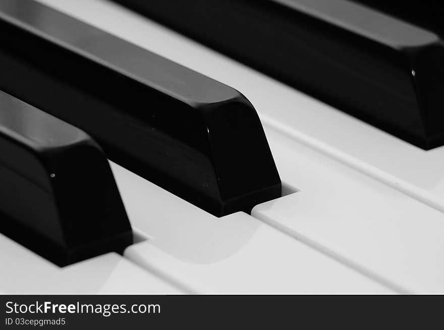 Closeup picture of a piano keyboard. Closeup picture of a piano keyboard