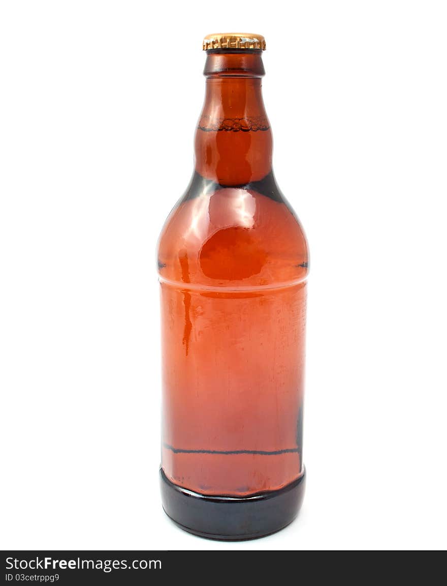 Beer bottle on a white background