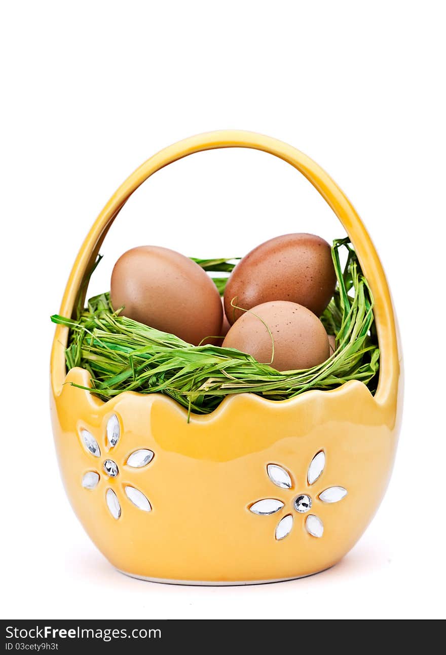 Eggs in Easter Basket