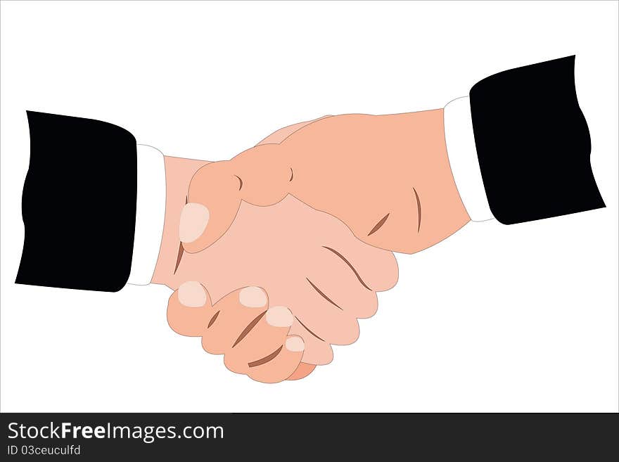 Vector illustration of handshake under the white background