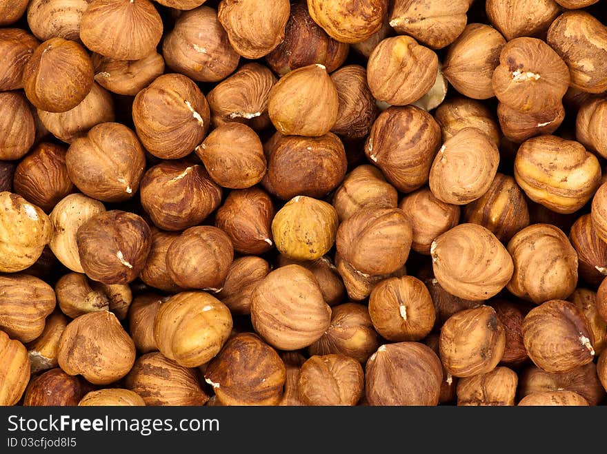 Hazelnuts macro background