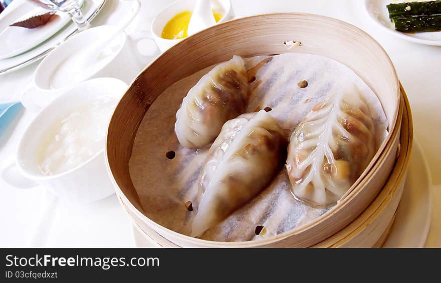 Steamed dumplings , the most popular chinese food.