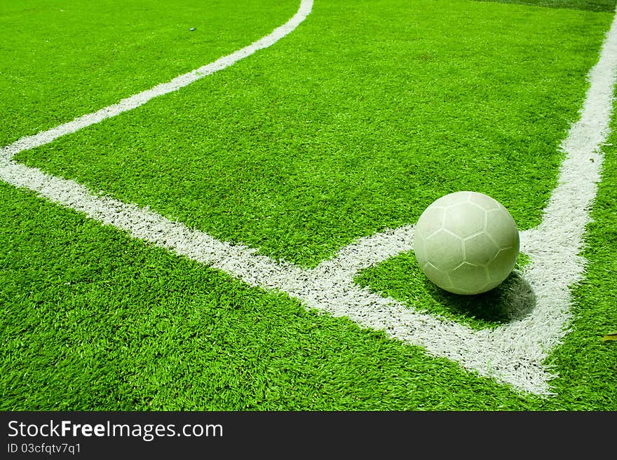 Corner edge of the lawn. Area for the corner kick football The ball is located. Corner edge of the lawn. Area for the corner kick football The ball is located.