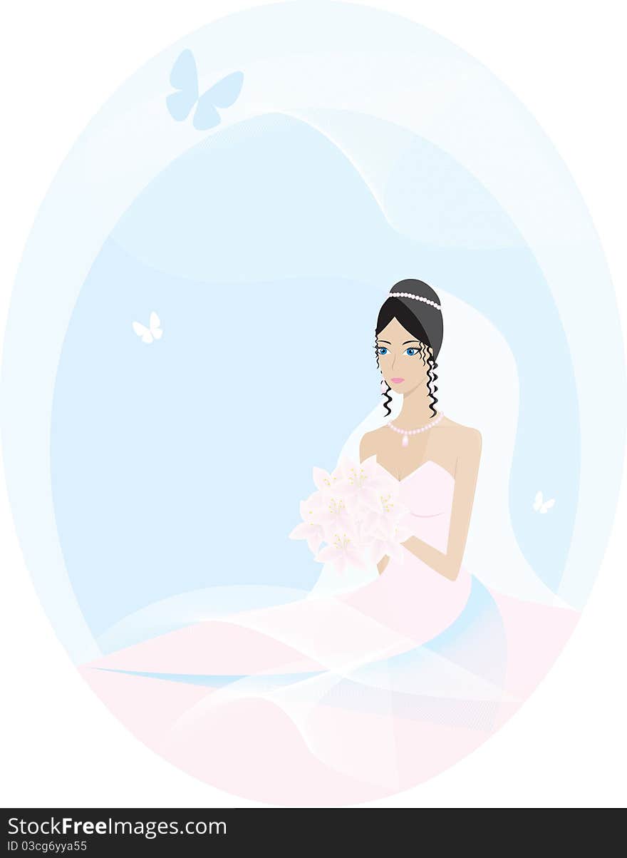 Bride with bouquet of flowers