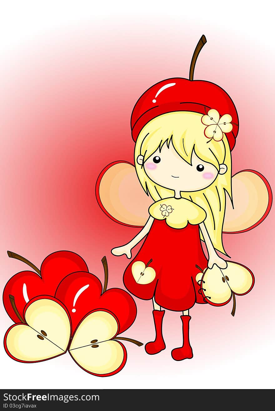 A Illustration of Apple girl