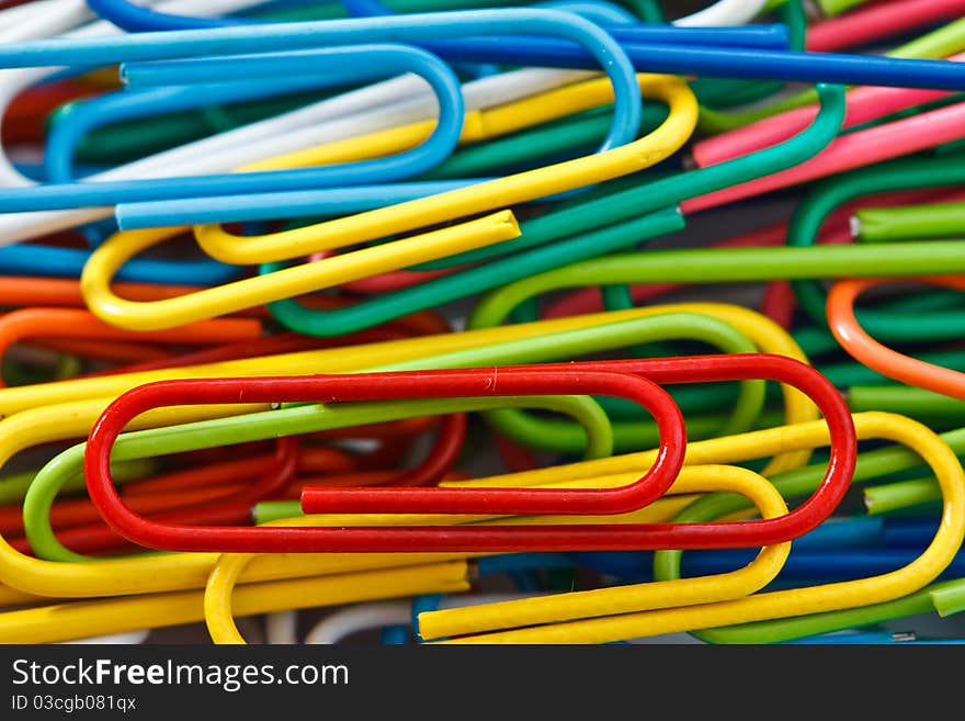 Stack of  bright color clips. Stack of  bright color clips