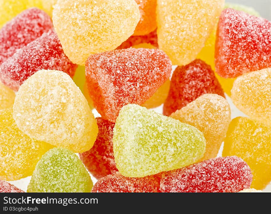 Colourful Sugar Coated Sweets In A Plate