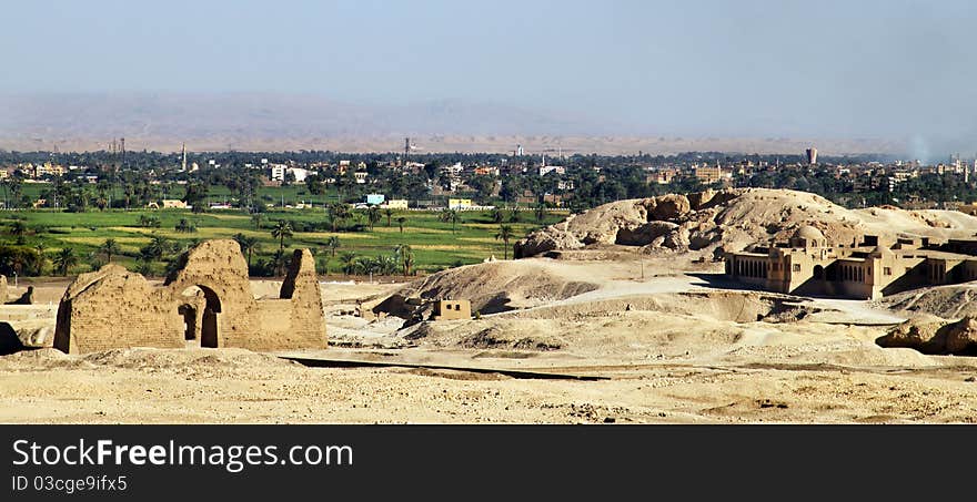 View of the Luxor from Deir el-Bahari complex