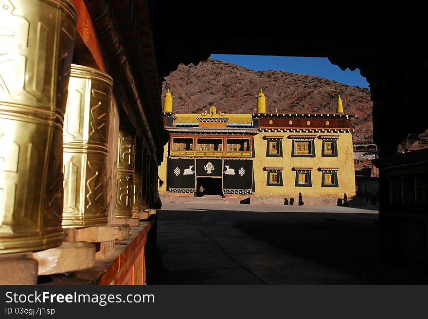 Landscape of a famous historic lamasery in Tibet. Landscape of a famous historic lamasery in Tibet