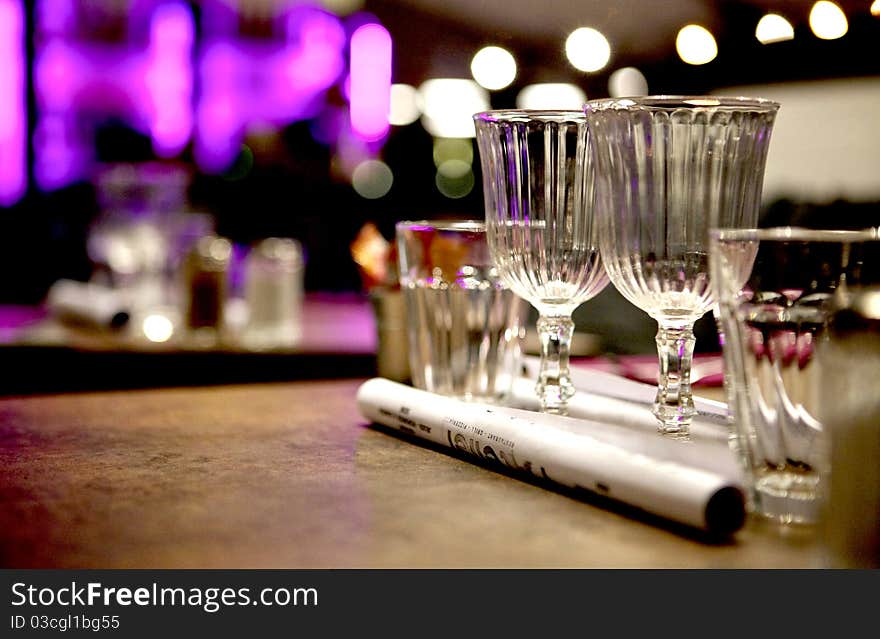 Empty dressed table in a restaurant