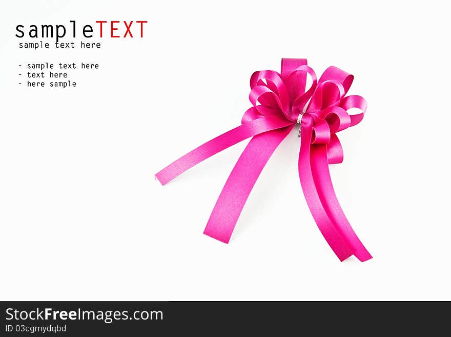 Red ribbon isolated on white background