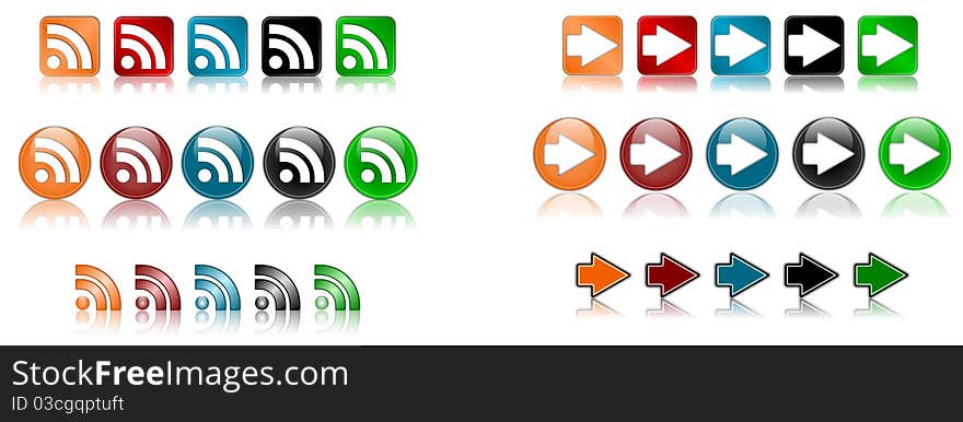 Set of rss icons, created with inkscape.