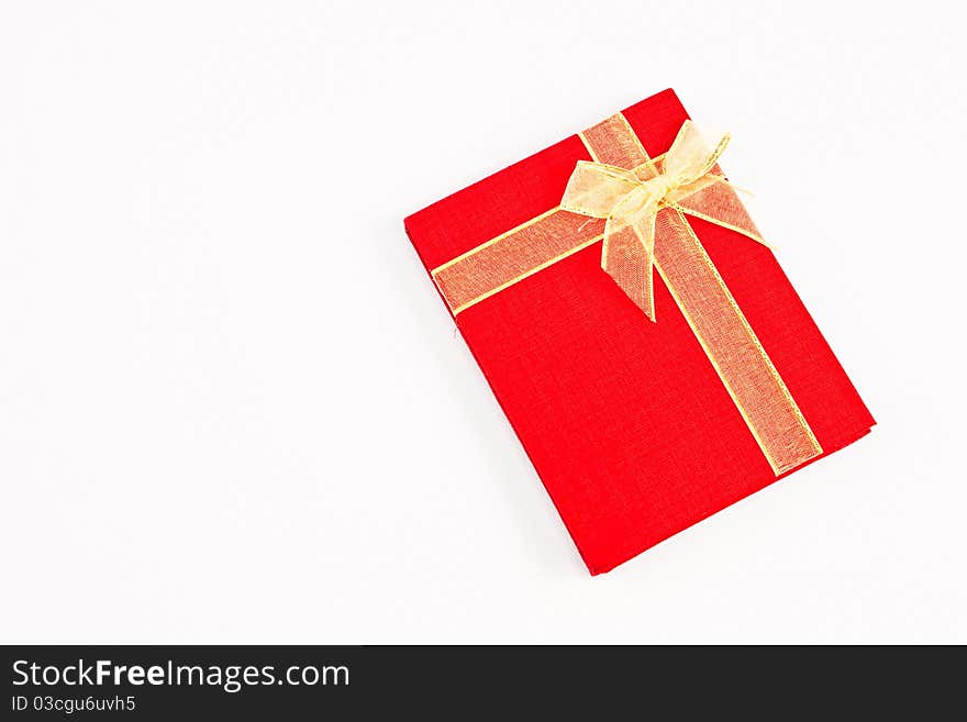 Red notebook isolated on white