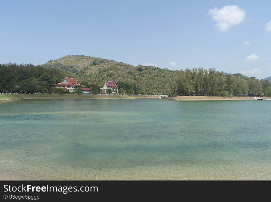 Phuket Island Thailand with Buddhist temple. Phuket Island Thailand with Buddhist temple