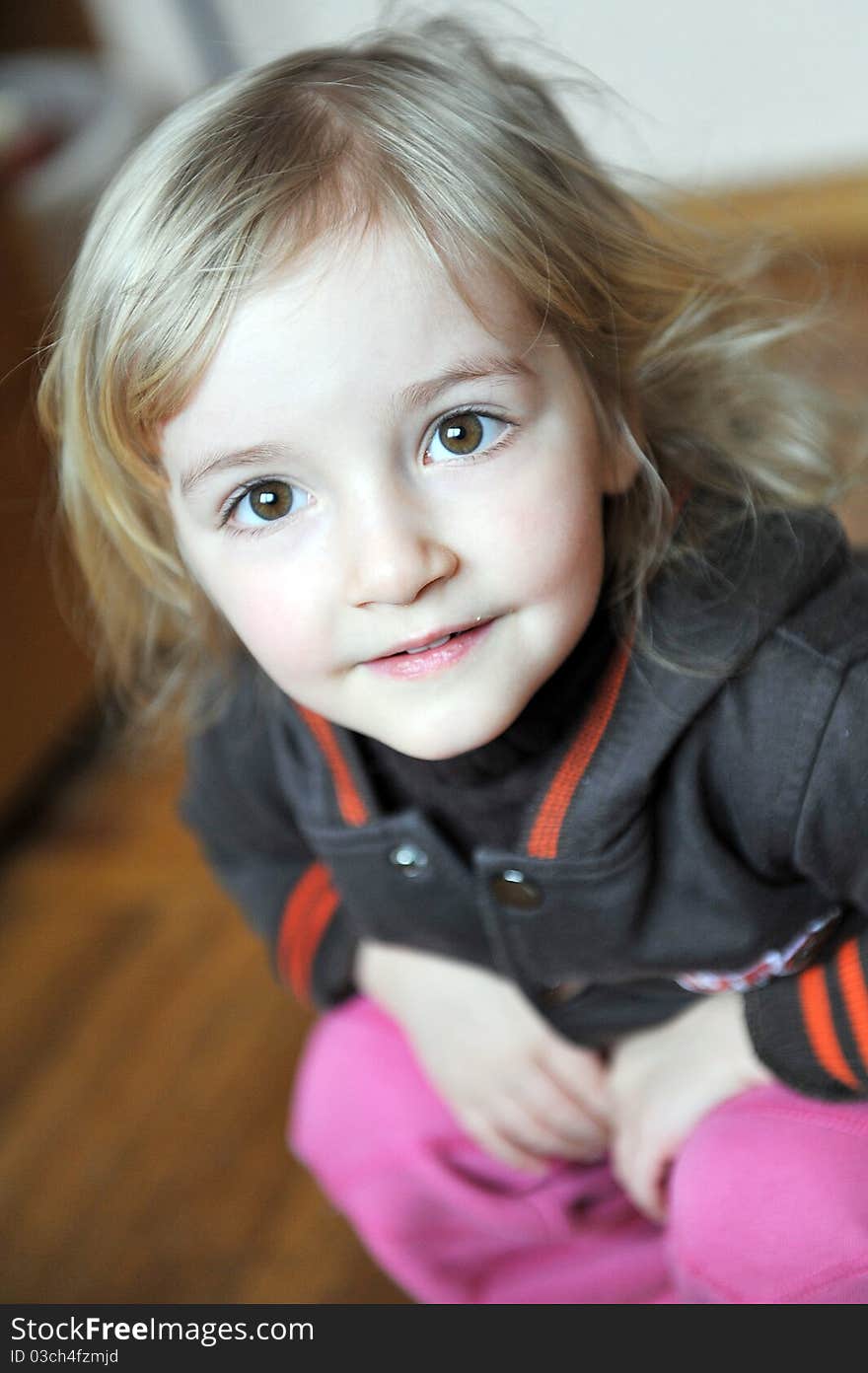 Portrait of lovely blond little girl