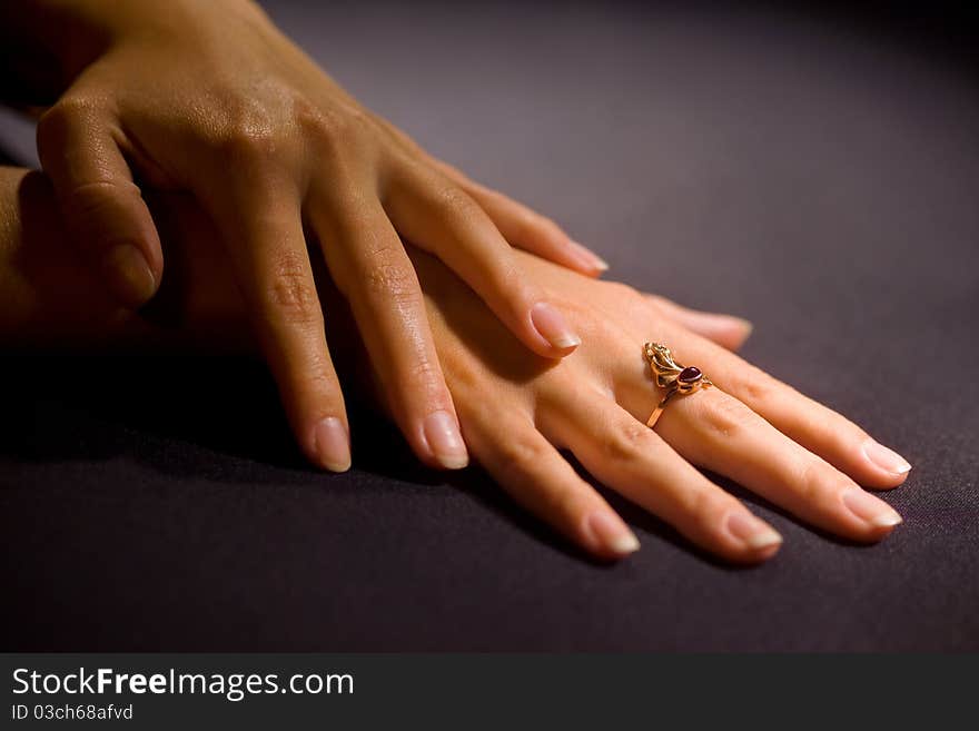 Woman S Hand With A Ring