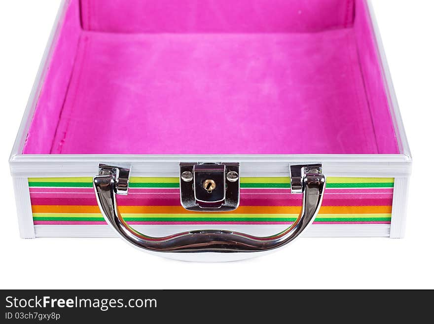 Colorful travel case isolated over white