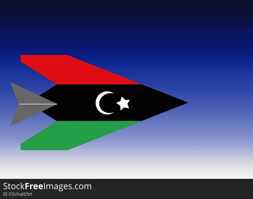 Libya's flag in the shape of an airplane