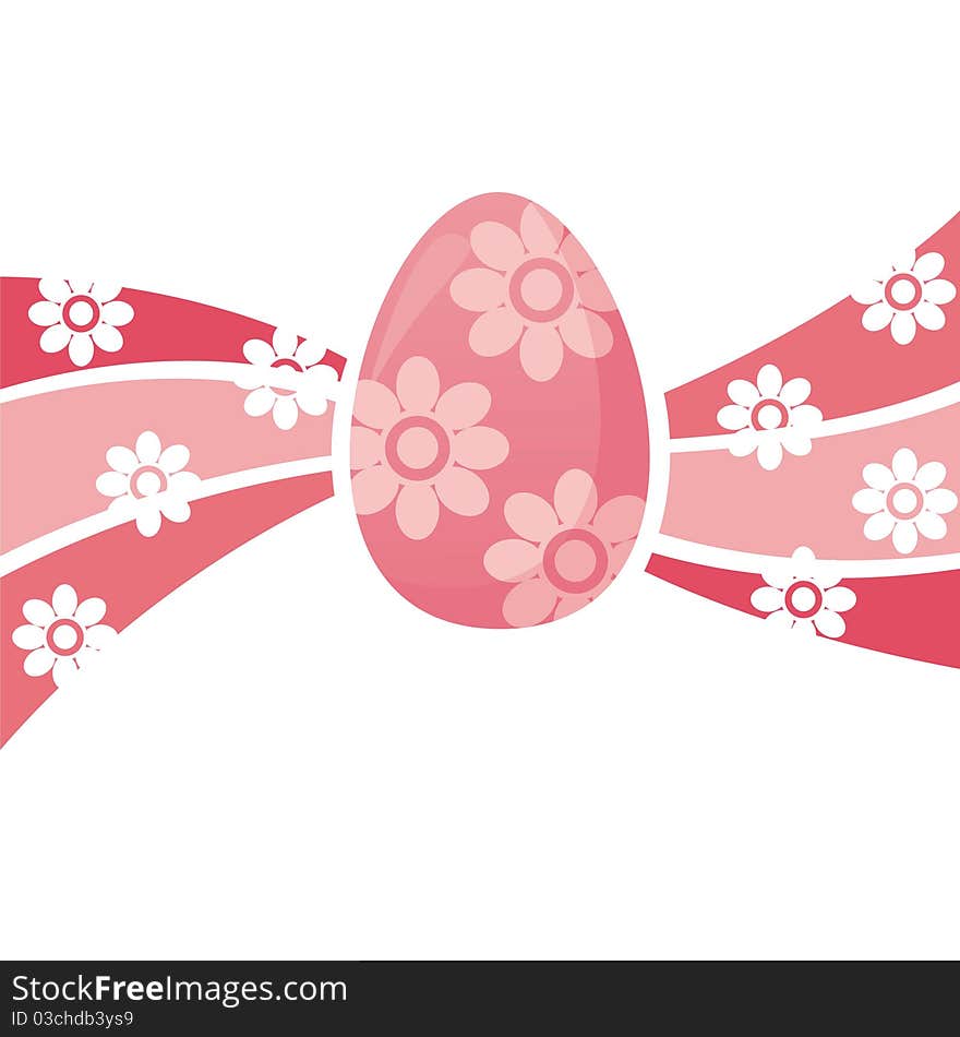 Glossy pink background with decorated easter egg. Glossy pink background with decorated easter egg