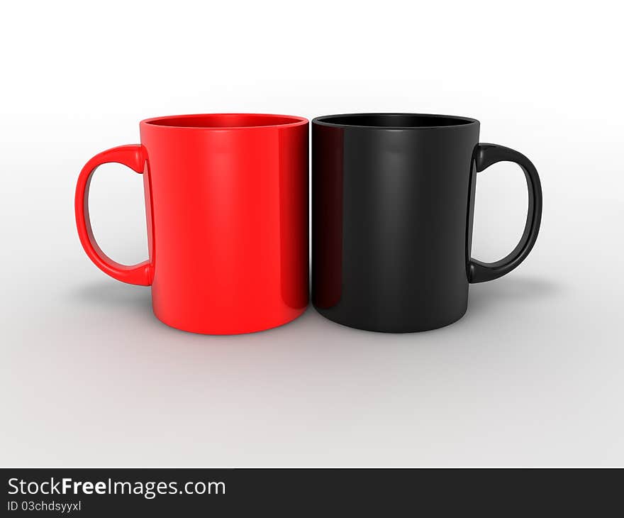 Image of Cups in 3D. Image of Cups in 3D