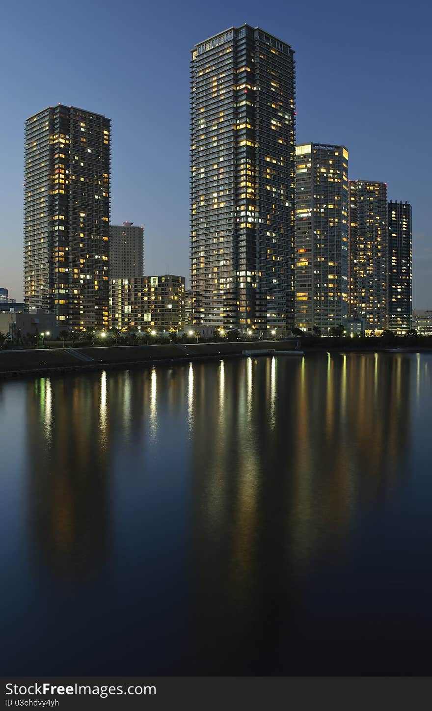 Modern Buildings In Shinonome, Tokyo