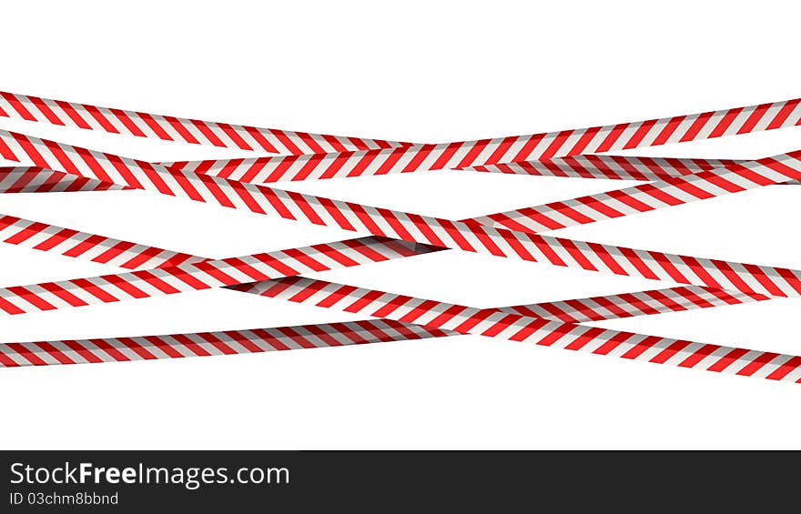 Caution tape isolated on white background