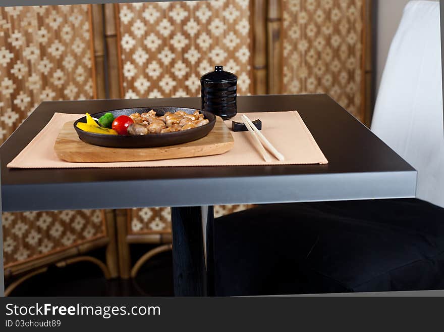 Japanese Table Place Setting. Ready For Dinner