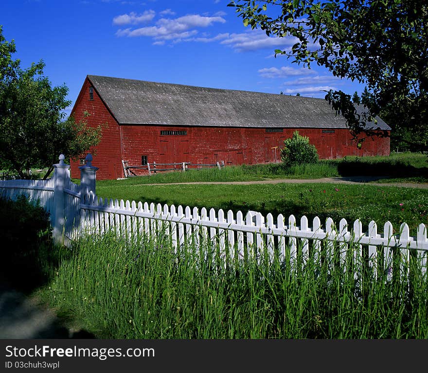 Red barn in countryside, New Brunswick