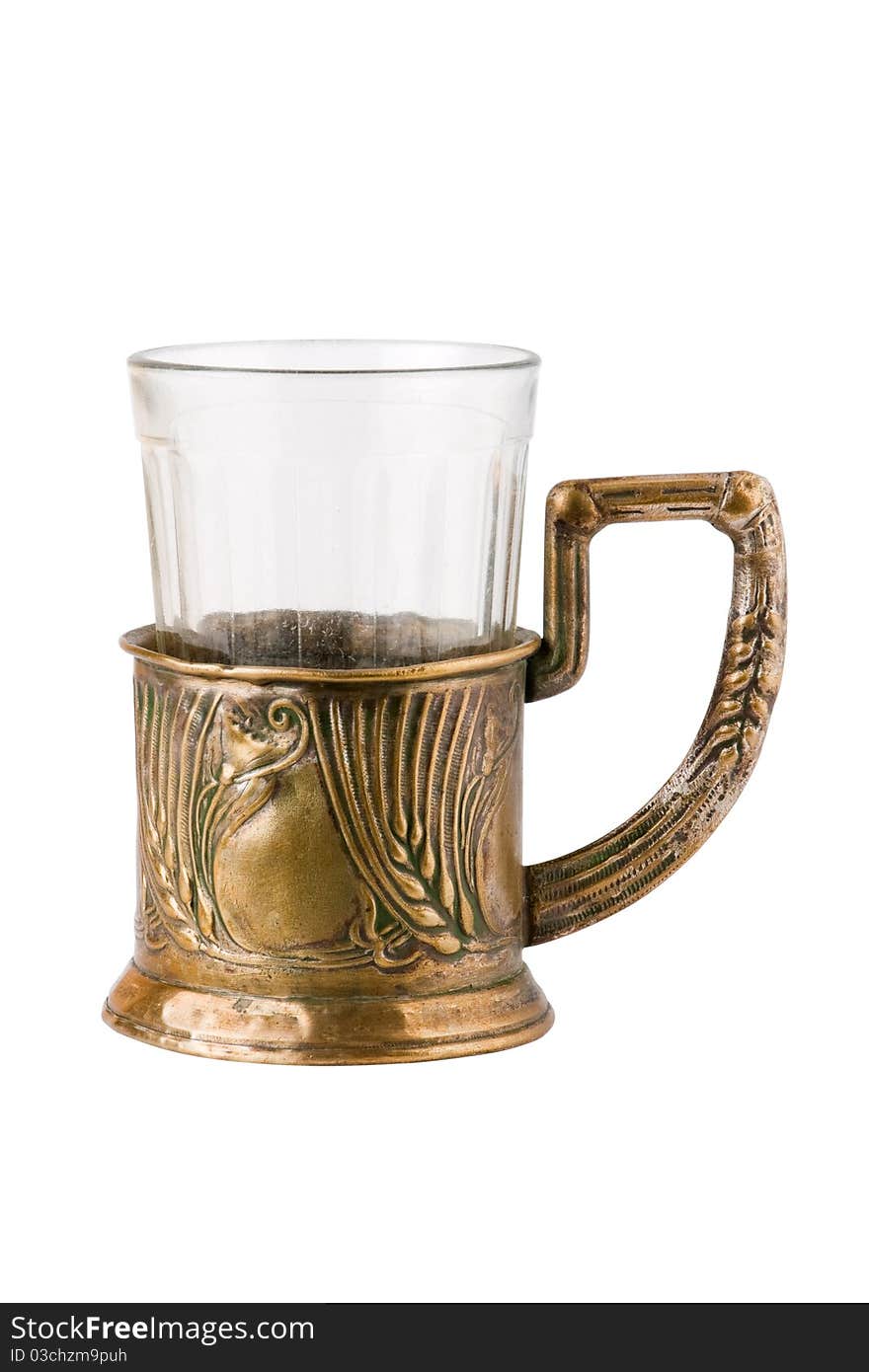 Retro tea cup with metal glass holder