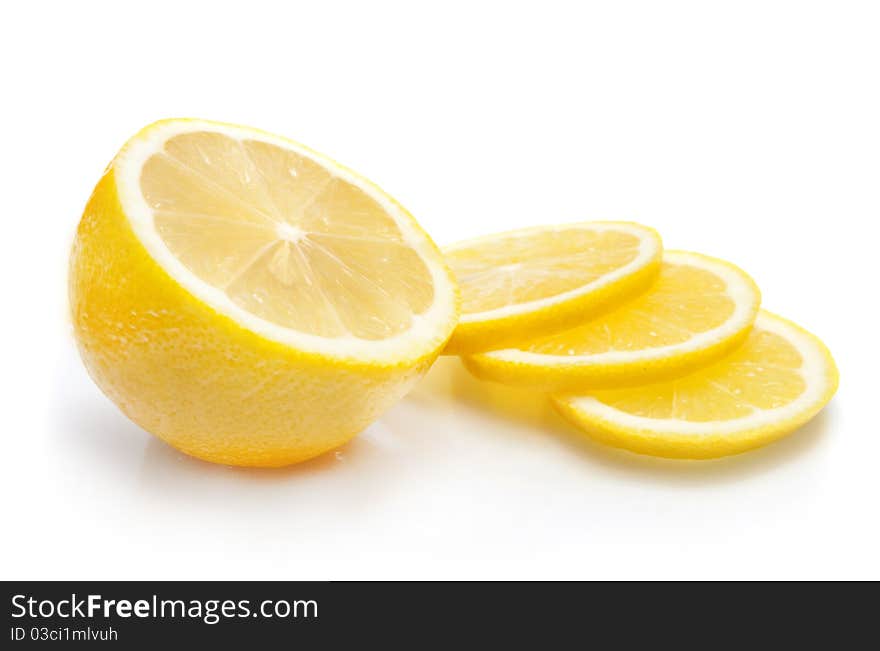 Orange studio isolated on white background close-up