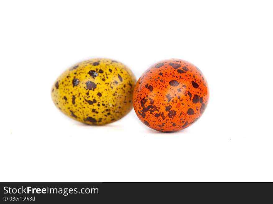 Closeup portrait of Easter colorful eggs