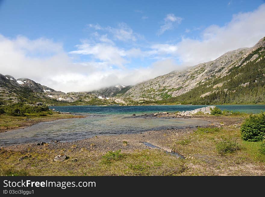 View of Deep Lake, Yukon, Canada