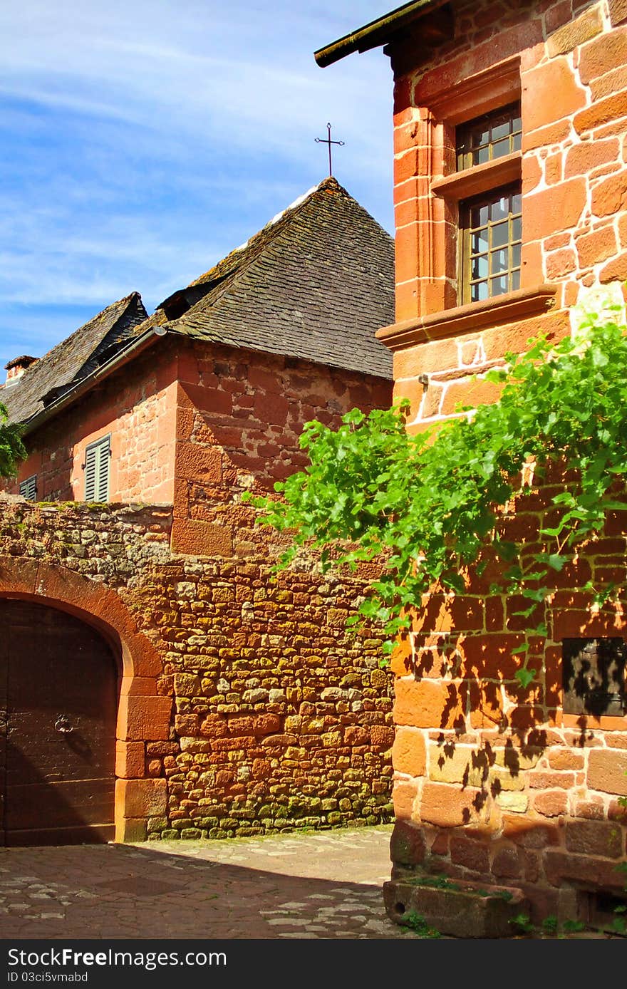 Old traditional French house. Collonges La Rouge