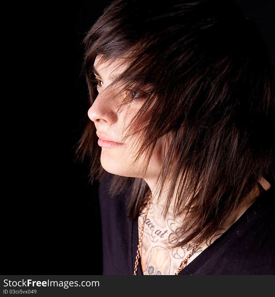 Close-up of Young man with tattoo