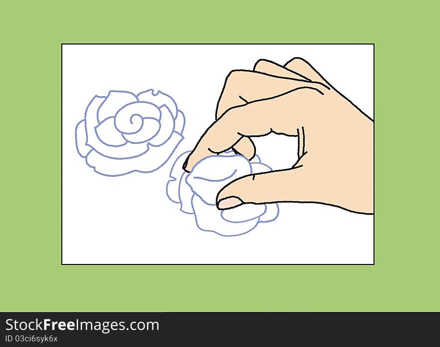 The process of creating a flower of soft plastic. The process of creating a flower of soft plastic