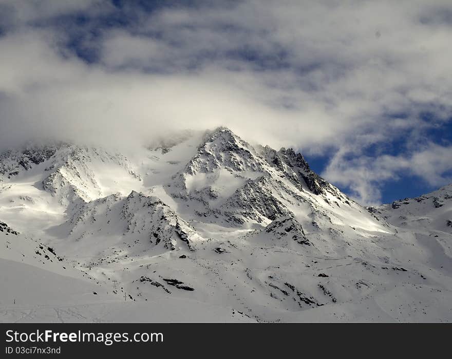 The low clouds over the French Alps. The low clouds over the French Alps