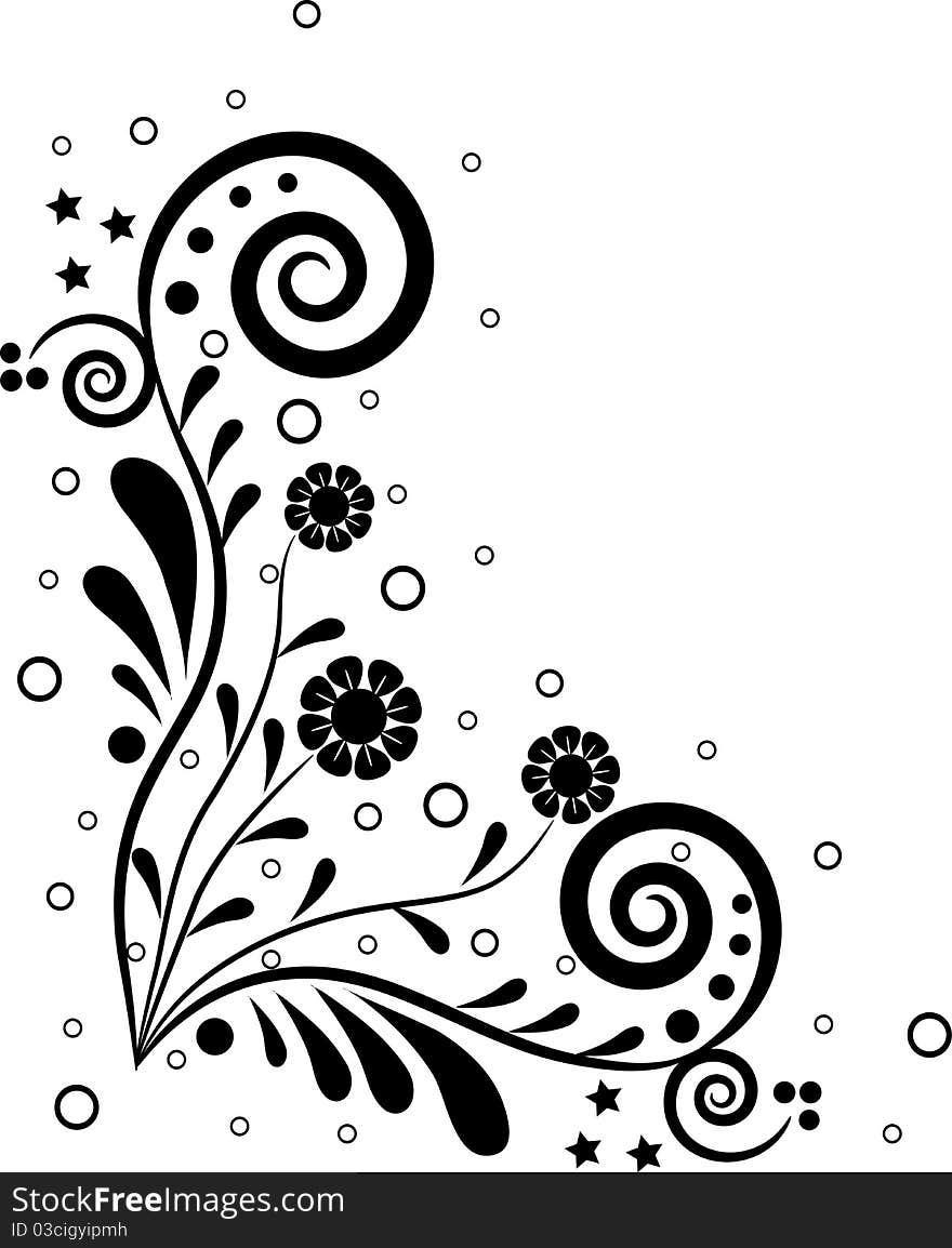 Floral elements for design, illustration