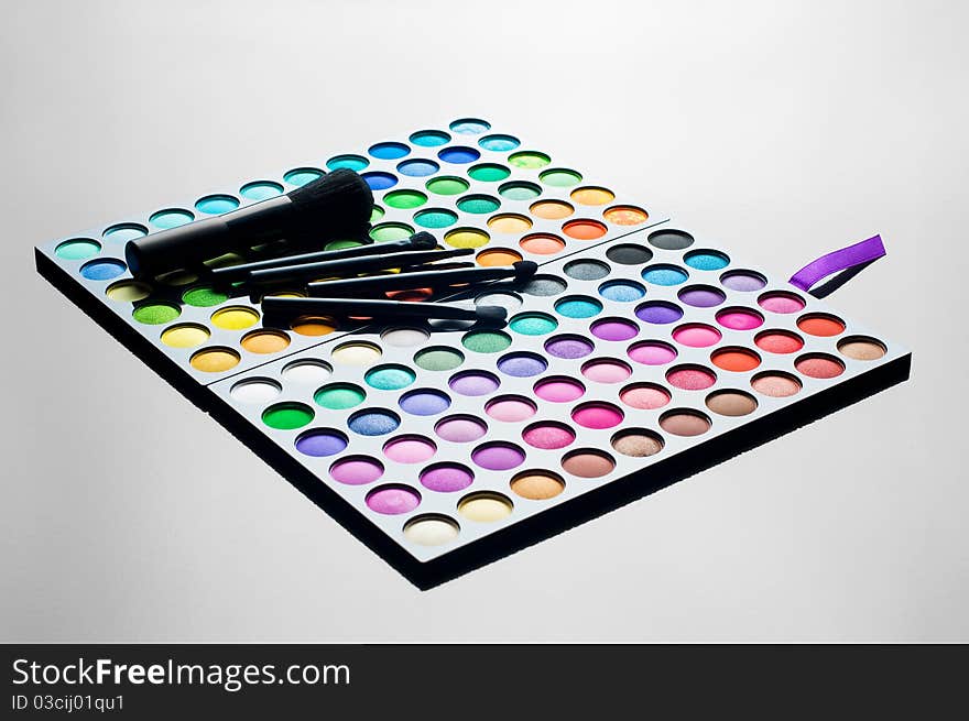 Palette Of Colorful Eye Shadows