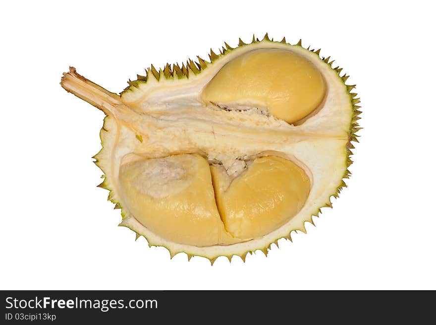 Tropical Fruit Durian Sectional View Showing The Segment Of Seeds