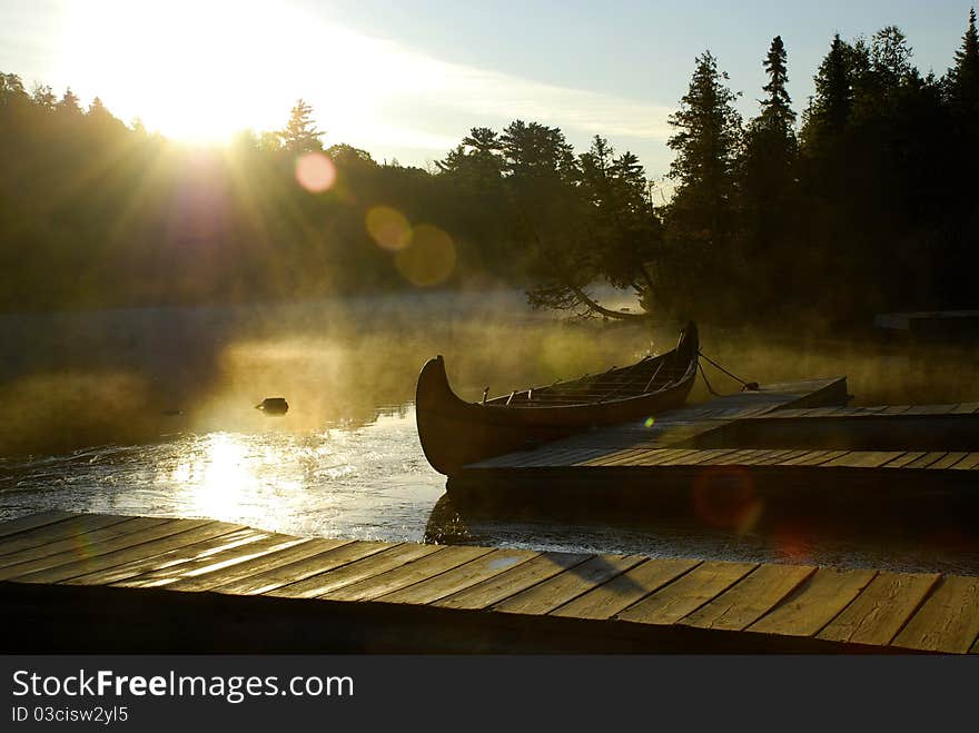 Sun raise at boundary water area. Sun raise at boundary water area