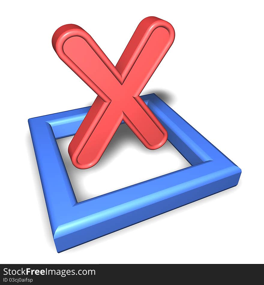 A blue checkbox with a red marking. A blue checkbox with a red marking