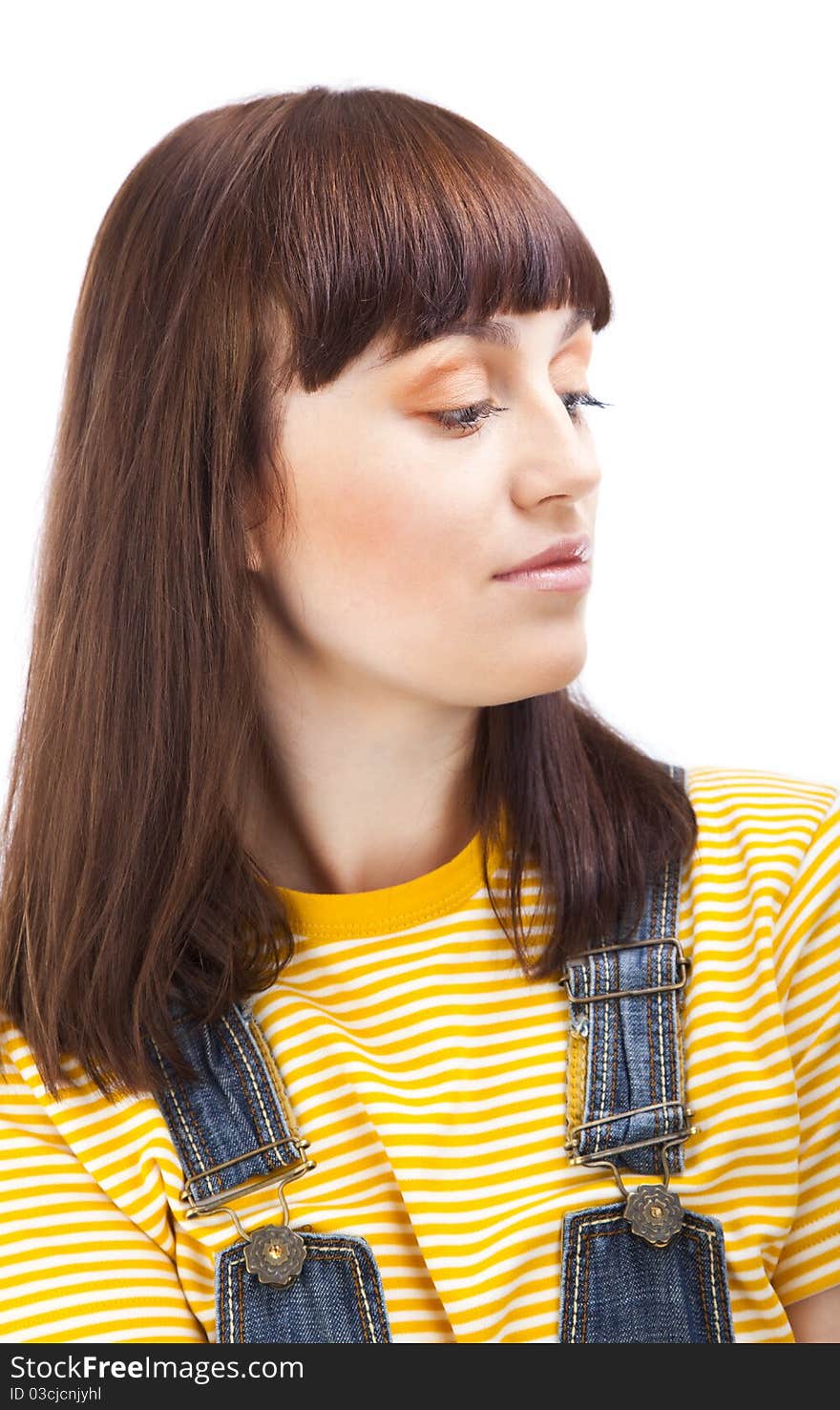 Close up portrait of adult brunette