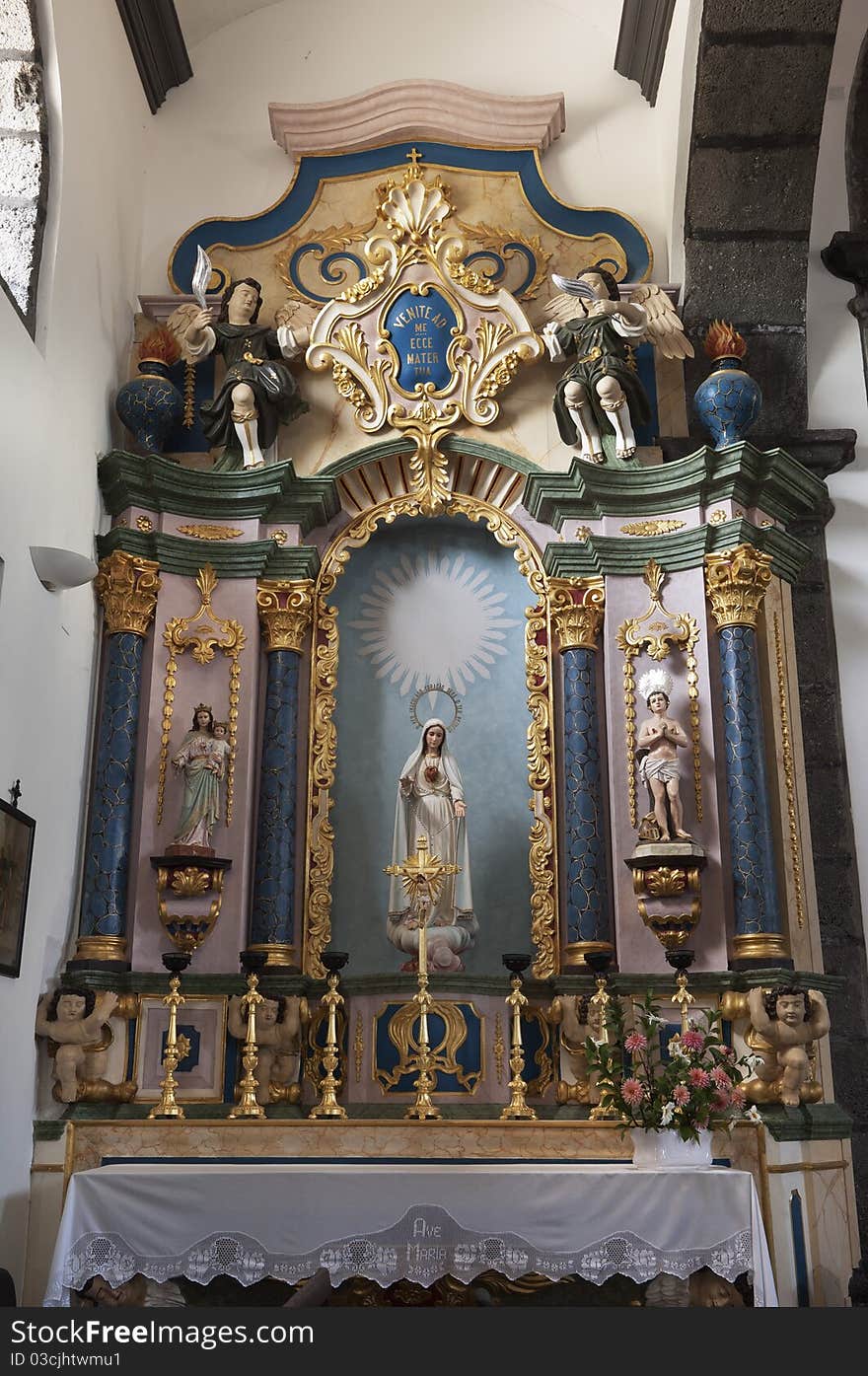 Church altar in Pico island, Azores